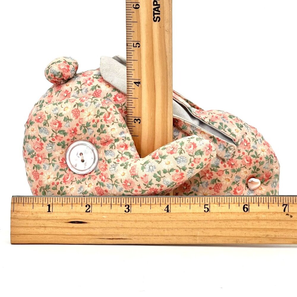 Vintage Floral Print Stuffed Easter Bunny Rabbit Plush Toy Handmade by Grandma - Picture 10 of 12